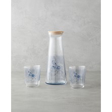 Edenic Cam 3 Parça Su Takımı 1150 ml + 315 ml Lacivert