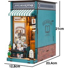Minyaturia Kendin Yap Minyatür Booknook – LED Işıklı Ahşap Maket Ev | 3D DIY Hobi ve Kitaplık Dekor Seti | Minyatür Maket
