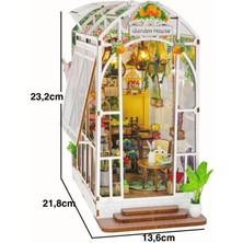 Kendin Yap Minyatür Booknook – Ahşap Kendin Yap Maket Kitaplık Dekoru | LED Işıklı 3D Minyatür Ev Seti | DIY Hobi Kit