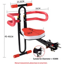 Ledong Shop A Koltuk Kırmızı Tarzı Mtb Bisiklet Çocuk Koltuğu Cruiser Ön Montajlı Katlanabilir Taşınabilir Çocuk Güvenli Sandalye M365 Ninebot Eooter Aksesuarları (Yurt Dışından)
