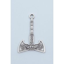 Viking Run Sembol Balta Gümüş Kaplama Kolye Ucu