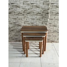 Nivemeshome Esta Ceviz-Krem Zigon Sehpa