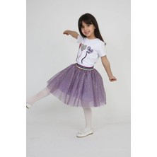 Kız Çocuk 23 Nisan 19 Mayıs Gösteri Kıyafeti Desenli T-Shirt Etek Takım