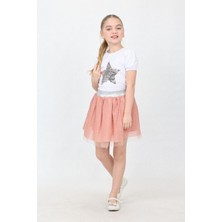 Kız Çocuk Alt Üst Takım Tshirt Etek 23 Nisan