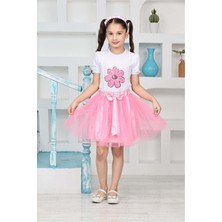 Kız Çocuk Alt Üst Takım Tshirt Etek 23 Nisan