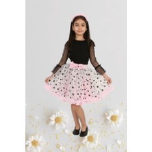 Kız Çocuk 23 Nisan Kıyafeti Kostüm Tütü Etek Dantelli Bluz Pembe Takım 024