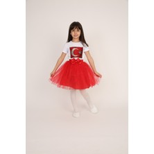 Kız Çocuk Tshirt Etek Alt Üst Takım 23 Nisan Gösteri Kıyafeti