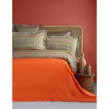 Cıft Kısılık Elegance Baskılı Saten Nevresım Takımı Regına Orange  - Nevresım