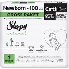 Hediyecantam Sleepy Natural Bebek Bezi Gross Paket 1 Beden 2-5 kg 100 Adet