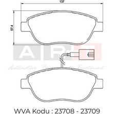 Art Balata Fıat Punto Evo (09-) 500 500C (09-) Grande Punto (08-) Punto (12-) Ön - Ikaz Kablolu