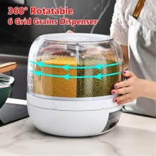 Go İthalat Kuru Gıda ve Bakliyat Organizeri 360° Dönebilen 6 Bölmeli Ayrıştırıcılı Hava Geçirmez