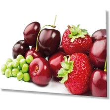 Bay Çağrı Meyveler Cam Tablo 4mm Dayanıklı Temperli Cam, Fruits Wall Decor