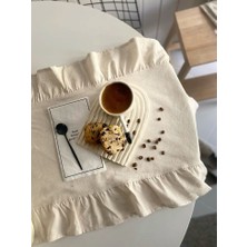 Sister Home Design Vintage Naturel Fırfırlı Keten Runner