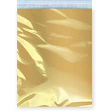 Bantlı Metalize Hediye Paketi Gold 30 x 35  cm  - 100 Adet