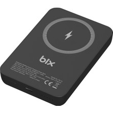 Bix PB112 15W Manyetik Kablosuz Şarj ve 20W Usb-C Hızlı Şarj Destekli 10.000MAH Magsafe ve Qi Uyumlu Mini Powerbank
