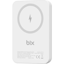Bix PB112 15W Manyetik Kablosuz Şarj ve 20W Usb-C Hızlı Şarj Destekli 10.000MAH Magsafe ve Qi Uyumlu Mini Powerbank