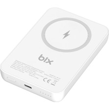 Bix PB112 15W Manyetik Kablosuz Şarj ve 20W Usb-C Hızlı Şarj Destekli 10.000MAH Magsafe ve Qi Uyumlu Mini Powerbank