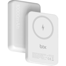 Bix PB112 15W Manyetik Kablosuz Şarj ve 20W Usb-C Hızlı Şarj Destekli 10.000MAH Magsafe ve Qi Uyumlu Mini Powerbank