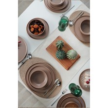 Keramika Nordic Mat Toprak Taupe Yemek Takımı 18 Parça 6 Kişilik 977