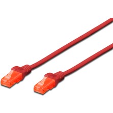 Assmann Digitus Patch Kablo, U-Utp, Cat. 6, 10 Metre, Awg 26/7, Cu, Lszh, Kırmızı Renk