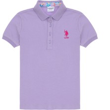 U.S. Polo Assn. Kız Çocuk Lila Polo Yaka Basic Tişört 50298183-VR034