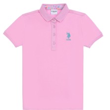 U.S. Polo Assn. Kız Çocuk Pembe Polo Yaka Basic Tişört 50298183-VR211