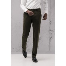 Ecer Regular Fit Düz Kalın Kışlık Gabardin Yan Cepli Pantolon