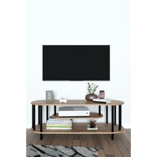 Barin Design Modern Tv Ünitesi Ahşap Raflı 2 Katlı Televizyon Sehpası Minimalist,dayanıklı, Fonksiyonel Tv Standı