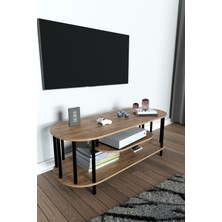 Barin Design Modern Tv Ünitesi Ahşap Raflı 2 Katlı Televizyon Sehpası Minimalist,dayanıklı, Fonksiyonel Tv Standı