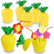 ENG Nessiworld Ananas Hawaii Luau Aloha Pipetli Içecek Kabı Bardak 10 x 13  cm  1 Adet