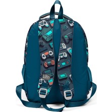 Coral High Kids Nefti Gamer Desenli Üç Bölmeli Okul Sırt Çantası 14423