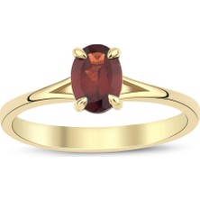 Garnet Oval Tektaş Yüzük