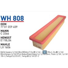 Wunder Wh808 Oem 7701059409 Renault clio III modüs Otomobil hava filtre air filter