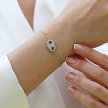 Necati Gün Düğme Taşlı Gümüş Bileklik