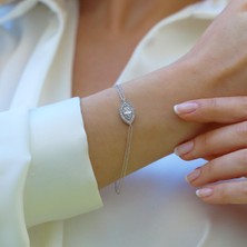 Necati Gün Mekik Taşlı Gümüş Bileklik