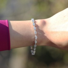 Necati Gün Sıra Taşlı Su Yolu Sky Diamond Gümüş Bileklik