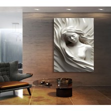 Mermer Görünümlü Kadın Yüzü Kanvas Tablo 50 x 70 -70 x 100 Ölçü Seçenekleri