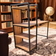 Kapella Lüks Çalışma Ofis Bilgisayar Masası Kitaplıklı  3 Raflı Ceviz 120  cm  * 52  cm  * 119  cm