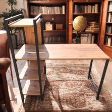 Kapella Lüks Çalışma Ofis Bilgisayar Masası Kitaplıklı  3 Raflı Ceviz 120  cm  * 52  cm  * 119  cm