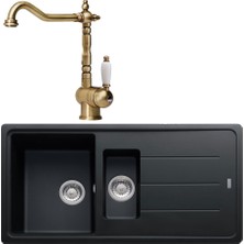 Franke Bfg 651 Nero Evye, Old England Bronz Armatür Set