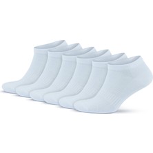 Gowith 6'lı Premium Penye Pamuklu Beyaz Desensiz Spor Erkek Kadın Patik Sneaker Çorap 3009