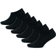 Gowith 6'lı Bambu Siyah Dikişsiz Elastan Görünmez No Show Sneakers Kadın Çorabı 2112