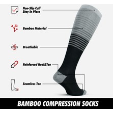 Bambu Dikişsiz Diz Boyu 15-20 mm Hg Basınçlı Kompresyon Çorap 3590