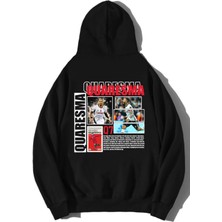 BRZ Collection Unisex Oversize Ricardo Quaresma Kapüşonlu Hoodie Siyah Grafik Desenli Kolsuz