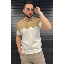 Erkek Polo Yaka Yarım Fermuarlı Triko Tişört P-00015464