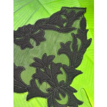 Gönülden Tasarım Siyah Kadife Tüllü Yaka Dikiş Aksesuarı 35X25 cm