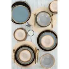 Keramika  Safir Gri Yemek Takımı 6 Kişilik 24 Parça 624-995
