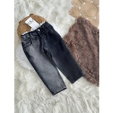 Siyah Jean Pantolon Taşlanmış Erkek Çocuk