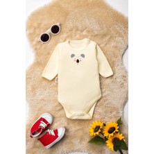 Unisex %100 Organik Pamuklu Hayvan Figürlü 3-6-9-12 Ay 6lı Uzun Kollu Bebek Body Zıbı