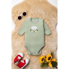Unisex %100 Organik Pamuklu Hayvan Figürlü 3-6-9-12 Ay 6lı Uzun Kollu Bebek Body Zıbı